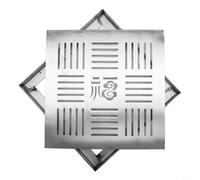 Grille de vidange en acier inoxydable avec cadre, couvercle de drainage extérieur et grille d'évacuation d'eau de pluie pour allée, patio, drainage linéaire antidérapant, déchets de sol de jardin