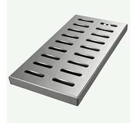 Grille de vidange en acier inoxydable, grille d'égout à double rangée pour la gestion de l'eau de pluie et des eaux usées, construction durable en acier inoxydable 304