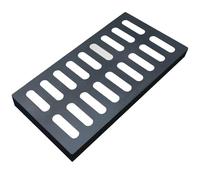 Grille de vidange en fonte 20 x 40 cm pour extérieur, robuste, solution de drainage pour patio, jardin et allée, design durable et élégant