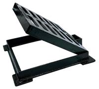 Grille d'égout en fonte, avec cadre, dimensions 230 x 230 mm e charge B125