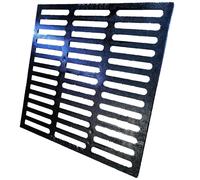 Grille d'égout en fonte, dimensions 700x700 mm e charge B125, couleur noire