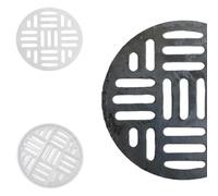 Grille d'évacuation Ronde en Fonte Robuste, 12", 14", 16" et 20", Grilles de Drainage durables pour Regards et plaques d'égout - Crépine métallique pour Un Drainage Efficace (55 cm / 21,7"