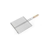 Barbecook Grille double rectangulaire – chrome et bois – 36 x 34 cm