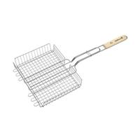 Grille double réglable - BARBECOOK - 31,5x25x5 cm - Bois FSC et métal - Charbon