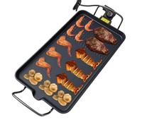 Grille électrique Grill plat: Grill avec 5 boutons de température réglables,poêle à double section,revêtement anti-adhésif sain-éco