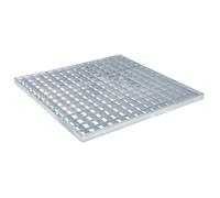vidaXL Grille 50 x 50 x 2 cm en acier galvanisé à chaud Argent
