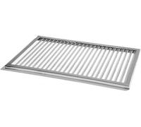 Grille en acier inoxydable de qualité supérieure, dimensions 65,5 x 49,5 cm avec cadre, pour barbecue à gaz Weber. Barres rectangulaires en acier inoxydable V2A de 6 mm. Également disponible : foyers,