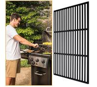 Grille en fonte robuste 54 × 34 cm Grille de barbecue en fonte émaillée Noir Grille de cuisson Accessoires pour barbecue