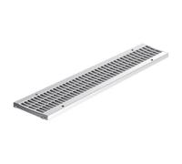 Grille en PVC anti-choc - FIRSTPLAST - Série 100 - 100x500 mm - Gris - Mi-renforcée 15 - Pour caniveau