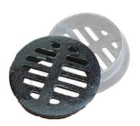 Grille Evacuation Eau Exterieur En Fonte Grille De Drainage Ronde 11cm | Siphon De Sol En Fonte Couvercle Convient Aux Sols En Béton Jardins Allées Garages(160mm-6.3in)