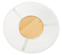 Grille métallique avec insert en bois, dimensions 20 x 2 cm, bois : 8,6 cm, couleur : blanc/naturel