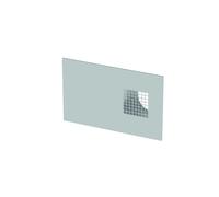 Grille murale extérieure combinée ComfoEdge Dupla DN125, admission d'air extérieur à gauche, finition aspect acier inoxydable de Zehnder - 990430572