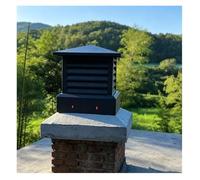 Grille Pluie Ventilation Chapeaux Cheminée Noirs Extérieur Chapeau Cheminée | Comignols Carrés Cheminée Antirouille pour Utilisation Extérieure Pare-Vent et Étanche(20x20cm/7.87x7.87in)