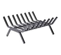 Grille porte bûches en acier forgé 8 barreaux | 40x35x15 cm | Stockage bois | Support foyers ouverts chenêts | QEM