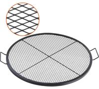 Grille pour barbecue X-Marks, grille de cuisson ronde, grille de barbecue en acier robuste avec poignée et support en fil métallique, ustensiles de cuisine portables pour les fêtes et les rassemblemen