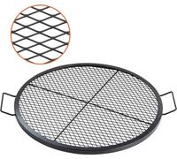 Grille pour barbecue X-Marks, grille de cuisson ronde, grille pour barbecue en acier robuste avec poignée et support en fil métallique, ustensiles de cuisine portables pour les fêtes et les rassemblem