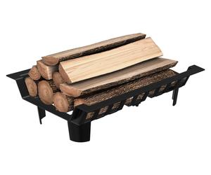Grille pour foyer - Carrée - Métal - 6 pieds de support - Résistante à la chaleur - Noire