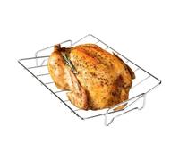 Grille pour plaque - Support en forme de V en acier inoxydable 33 x 25,4 x 5,6 cm | Grille en métal pour fumoir, volaille, viande de porc, viande, four, pique-nique, camping, bar