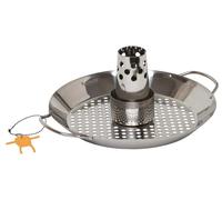 Grille pour poulet en acier inoxydable avec panier à légumes