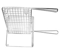 Grille rabattable en acier chromé avec double poignée et pieds inférieurs - 40 x 45 cm