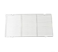Grille rectangulaire en acier inoxydable pour barbecue, légumes, pain, égouttement de l'huile, outil de cuisine avec coins arrondis et support de pieds froissés, 30 x 20,5 cm, finition argentée (L)