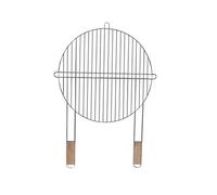 Grille ronde chromée 51 cm avec 2 poignées en bois acier Barbecue Grille Embout de rechange rouille