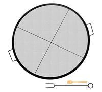 Grille ronde de foyer, grille 25 "de diamètre, grilles en acier rond et noires avec des poignées for le feu camp Pour le bricolage