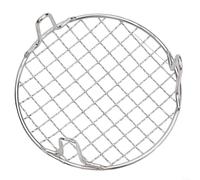 Grille ronde en acier inoxydable pour cuisson directe et cuisson au four avec structure de cadre soudée lisse (15 cm)