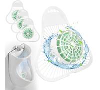 Grille Urinoir Parfumée 4 Pièces avec Bloc Parfumé, Anti-Odeurs | Anti-Éclaboussures Anti-Bouchage, Désodorisant Urinoir Fraîcheur Océan pour WC Homme, Bureau, Hôtel