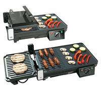 Rosenstein & Söhne Grille-viande & plancha électrique de table 2 en 1, 2000 W