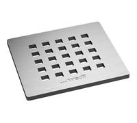 Grille wedi d’écoulement carrée 5.1 pour écoulement en un point, inox brossé 676800046