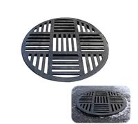 Grilles de caniveau en métal ductile 20 30 35 40 45 50 55 60 62 65 70 cm Grille d'égout ronde antidérapante Couvercle de siphon de sol silencieux noir pour cour extérieure, garage Grilles(55cm)