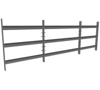 Grilles de fenêtre anti-effraction, extensibles jusqu'à 189,6 cm, hauteur 45 cm, en acier galvanisé, couleur argent, profilé en acier de 3 mm