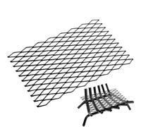 Grilles de foyer pour cheminée, Acier Lourd Inoxydable Facile à Installer, Support à Bûches avec Écran Grillagé, Utilisation Intérieure et Extérieure Maison Salon Chambre à Coucher