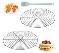 Grilles de refroidissement rondes, 2 pièces, grille à tarte en acier inoxydable de 30 cm
