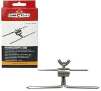 Grillfürst Pince à viande double en acier inoxydable - Aiguilles à viande universelles pour brochettes et rôtissoires - accessoires pour tournebroche pour fixer les aliments à griller avec vis de bloc