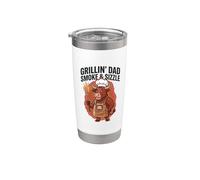 Grillin Dad Smoke & Sizzle Barbecue Humour Grilling Champ Blagues Gobelet isotherme en acier inoxydable double paroi