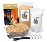 GRILL'N CHIPS® Générateur/Serpentin de Fumée Froide Fumoir + Sciure 1,2 Kg | Sel Nitrité 1 Kg + Bois de Hêtre 1,2 Kg. 4 Crochets + Brosse. Fumage à Froid. Jusqu'à 8-10h de Fumée. Guide PDF à Télécharger