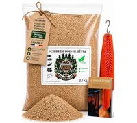 GRILL'N CHIPS® Sciure de Hêtre pour Fumoir 2,5 Kg - Bois de Fumage à Froid | 100% Naturels. Idéal pour Poisson, Viande, Fromage. Granulométrie 0,5-1 mm. Conditionnée en France. Guide PDF à Télécharger