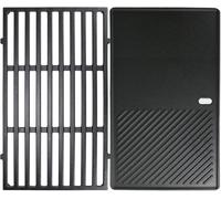 Grillrooster - Plaque de cuisson pour barbecue en fonte - Lot de 2 pièces - 44,5 x 60 cm - Noir