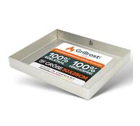 Grillrost.com Das Original Plaque de Gril en Acier Inoxydable | Plancha | Cuve 30x25cm - Taille Universelle - Soudé sur Tout Le pourtour | Extra Massif