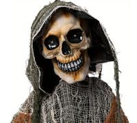 Grim-Reaper-Halloween-Dekoration - Figurine animée effrayante - 170 cm - Fonctionnement manuel - PVC - Pour une utilisation en extérieur - Ne contient pas de prise