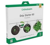 Grimsholm Micro Irrigation Starter Kit - Drip für 10 Pflanzen - Tropfbewässerung Komplett-Set mit Druckregler 1,5 Bar, 10 m Schlauch, 10 Tropfdüsen und T-Kupplungen