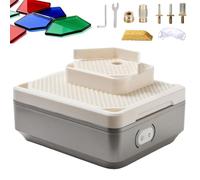 Grinder Machine à vitrail avec 4 embouts de meuleuse, double couche et alimentation en eau automatique, machine de meuleuse de peinture sur verre pour percer des bords et travaux manuels