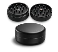 Grinder Premium Little Titan 2 pièces | 100 % aluminium CNC de haute qualité | Robuste et compact de 54 mm de diamètre | Moulin à herbes et épices