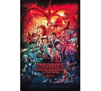 Grindstore Maxi poster laminé Stranger Things Seasons - Grande impression murale - Décoration murale - Décoration de maison, bureau, salle de classe - Idée cadeau - Impression décorative - 91,5 x 61
