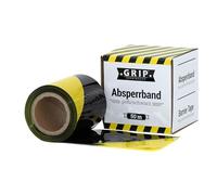 GRIP Eventbasics Ruban de délimitation rayé en polyéthylène basse densité - 50 m x 70 mm - Ruban de délimitation non adhésif - Noir/jaune