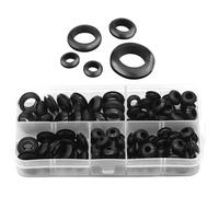 GRIRIW 105 Pièces Kit de Passe-Fils en Caoutchouc Noir 4 à 10mm | Assortiment 5 Tailles, Souple et Isolant, pour Sprays et Valves