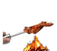 GRIRIW 10pcs Brochettes Barbecue Inoxydable avec Poignée Résistante la Chaleur, Réutilisables, en Acier Inox pour Viande et Légumes, pour Pique-niques et Activités en Plein Air