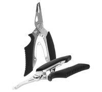 GRIRIW 2 Pièces Pince de Pêche Multifonction en Acier Inoxydable, Noir | Outil Portable, Retrait des Hameçons, Usage Extérieur Quotidien, Cisaille Intégrée, Format Compact